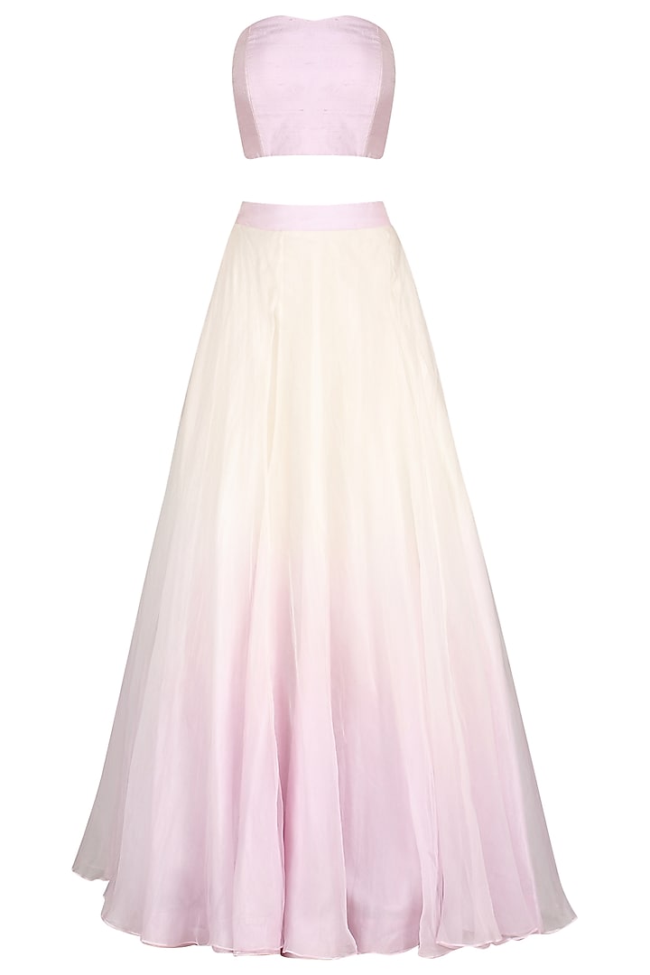 Lilac and ivory skirt with crop top and cape available only at Pernia's Pop Up Shop.