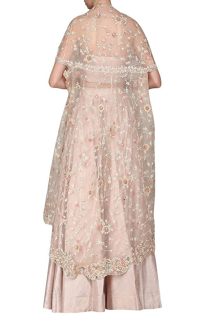 Dirty rose embroidered cape with skirt and bustier available only at Pernia's Pop Up Shop.