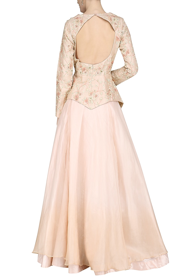 Dirty rose embroidered jacket with skirt available only at Pernia's Pop Up Shop.