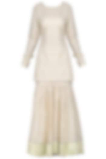 Ivory embroidered sharara set available only at Pernia's Pop Up Shop.