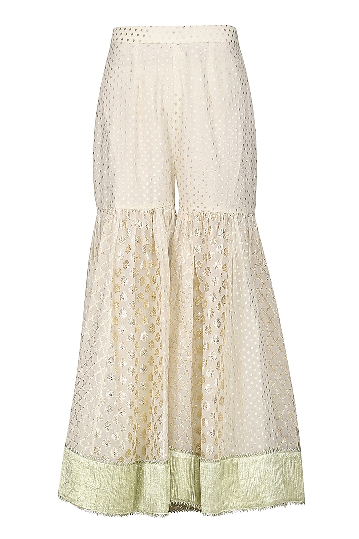 Ivory embroidered sharara set available only at Pernia's Pop Up Shop.