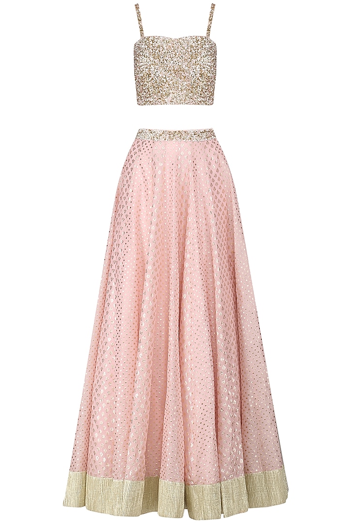 Pink embroidered cape with blouse and lehenga available only at Pernia's Pop Up Shop.