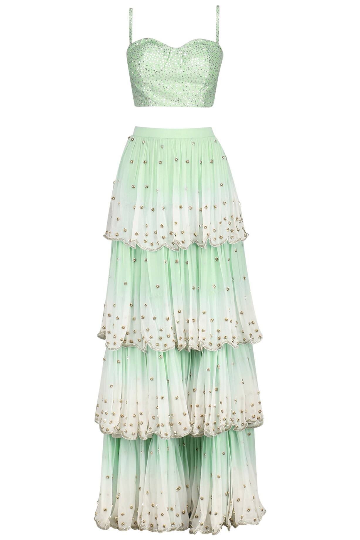 Ombre Print Skirt with Cape And Bustier main image 1