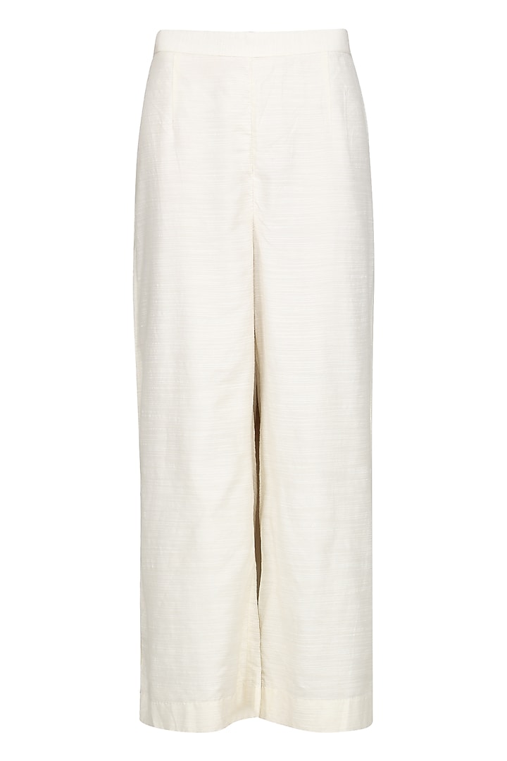 Peach and ivory ombre embroidered kurta with palazzo pants available only at Pernia's Pop Up Shop.