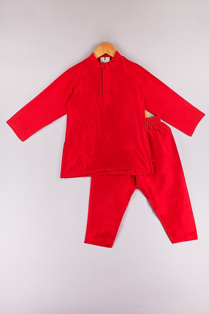 Multi-Colored Georgette Jacket Set For Boys by P & S Co at Pernia's Pop Up Shop