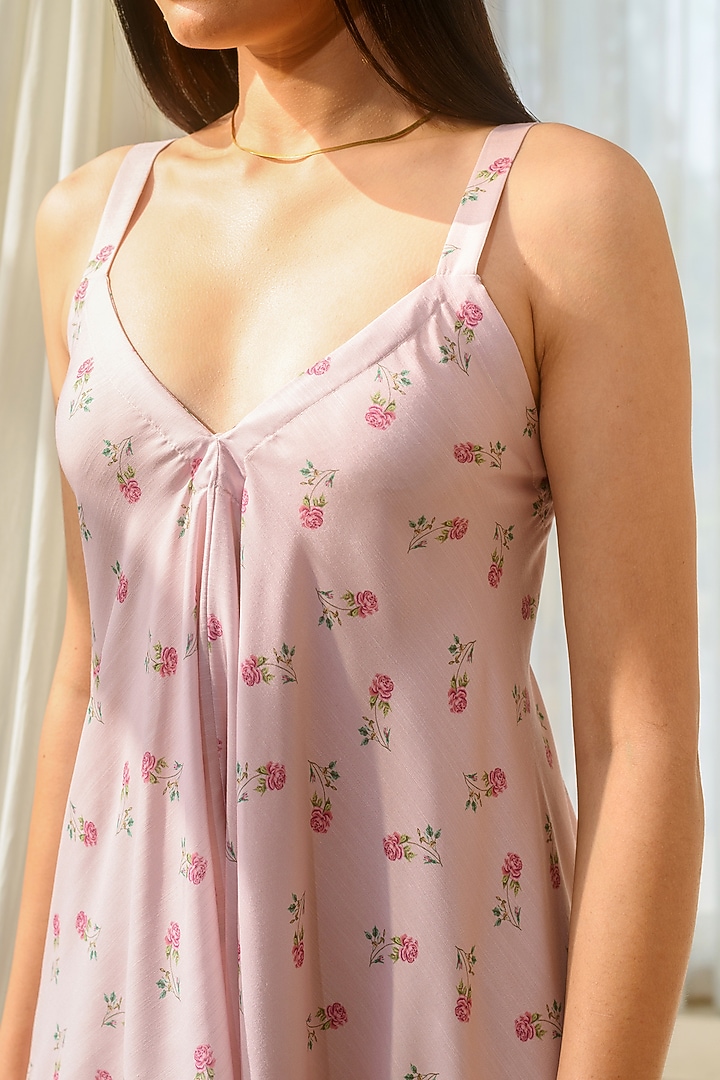 Rosey Pink Linen Indowestern Palazzo Jumpsuit by Pasha at Pernia's Pop Up Shop