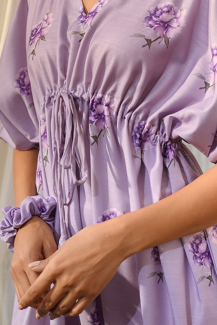 Lilac Linen Kimono Dhoti Jumpsuit by Pasha at Pernia's Pop Up Shop