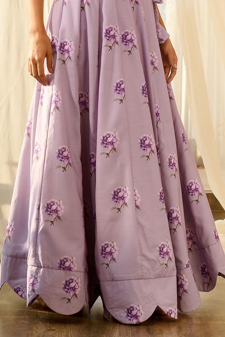 Lilac Linen Kali Lehenga Set by Pasha at Pernia's Pop Up Shop