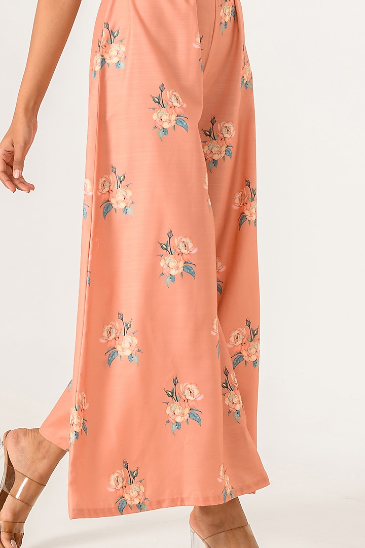 Scarlet Orange Cotton Rayon Embroidered Jumpsuit by Pasha at Pernia's Pop Up Shop