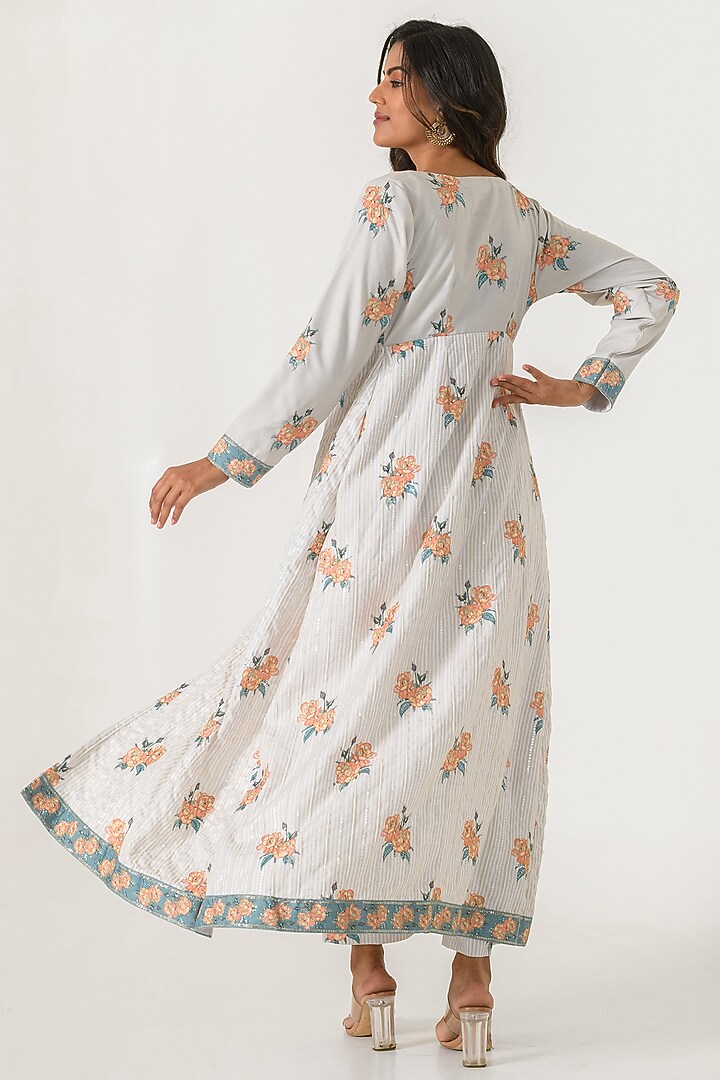 Pista Green Cotton Rayon Embroidered Cape Set by Pasha at Pernia's Pop Up Shop