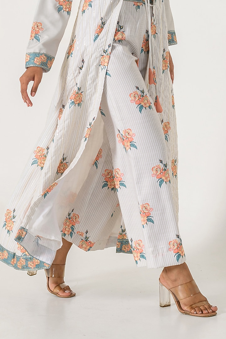 Pista Green Cotton Rayon Embroidered Cape Set by Pasha at Pernia's Pop Up Shop