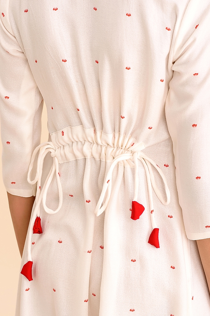 White Printed Dhoti Jumpsuit by Pasha at Pernia's Pop Up Shop