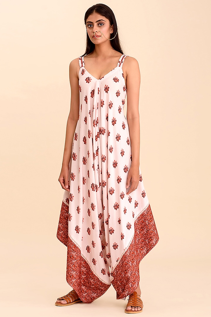 Pink Printed Palazzo Jumpsuit by Pasha