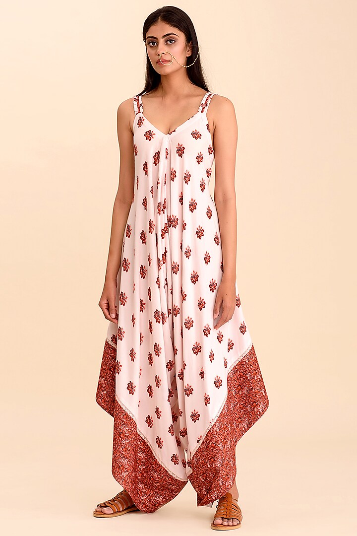 Pink Printed Palazzo Jumpsuit by Pasha at Pernia's Pop Up Shop