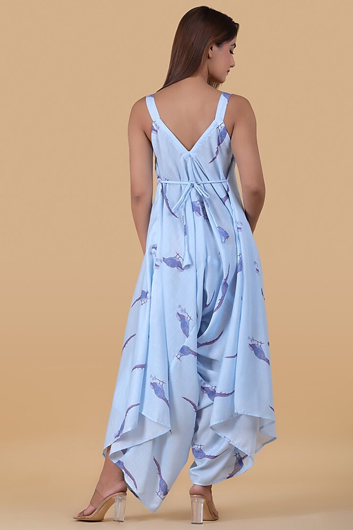 Cyan Blue Palazzo Jumpsuit by Pasha at Pernia's Pop Up Shop