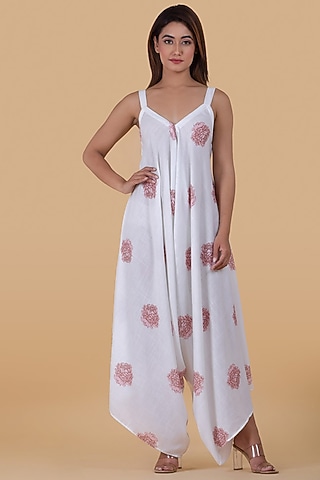 Frosty White Palazzo Jumpsuit by Pasha