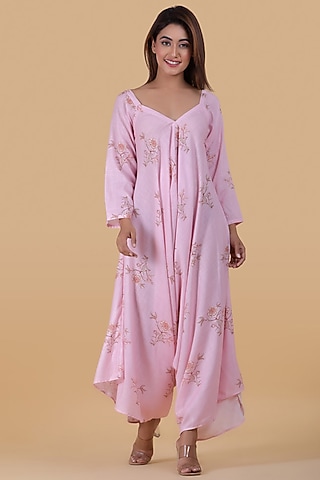 Rosewood Pink Palazzo Jumpsuit by Pasha