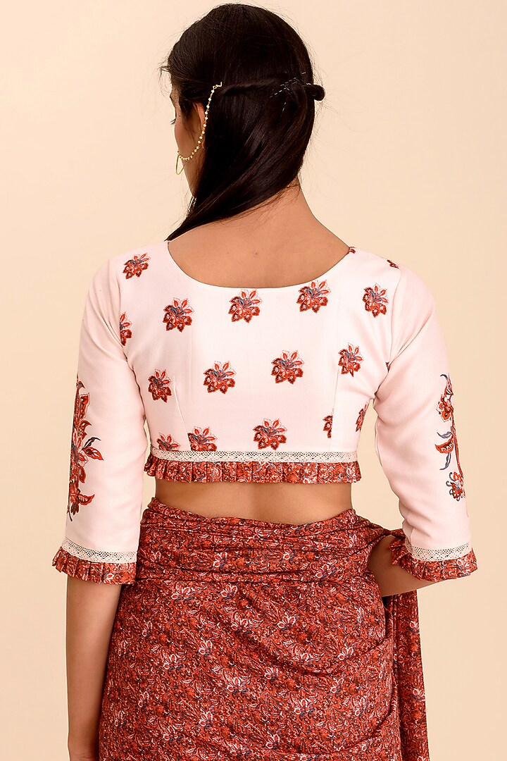 Pink Printed Crop Top by Pasha at Pernia's Pop Up Shop