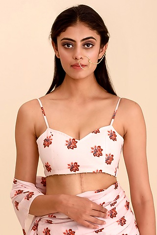 Powder Pink Floral Bralette by Pasha