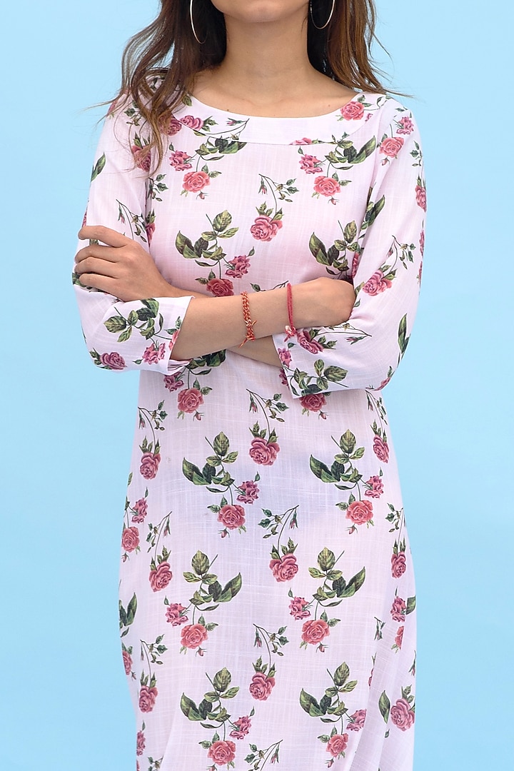 Soft Pink Berry Linen Dhoti Jumpsuit by Pasha at Pernia's Pop Up Shop