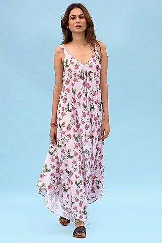 Soft Pink Berry Stripes Ajustable Palazzo Jumpsuit by Pasha