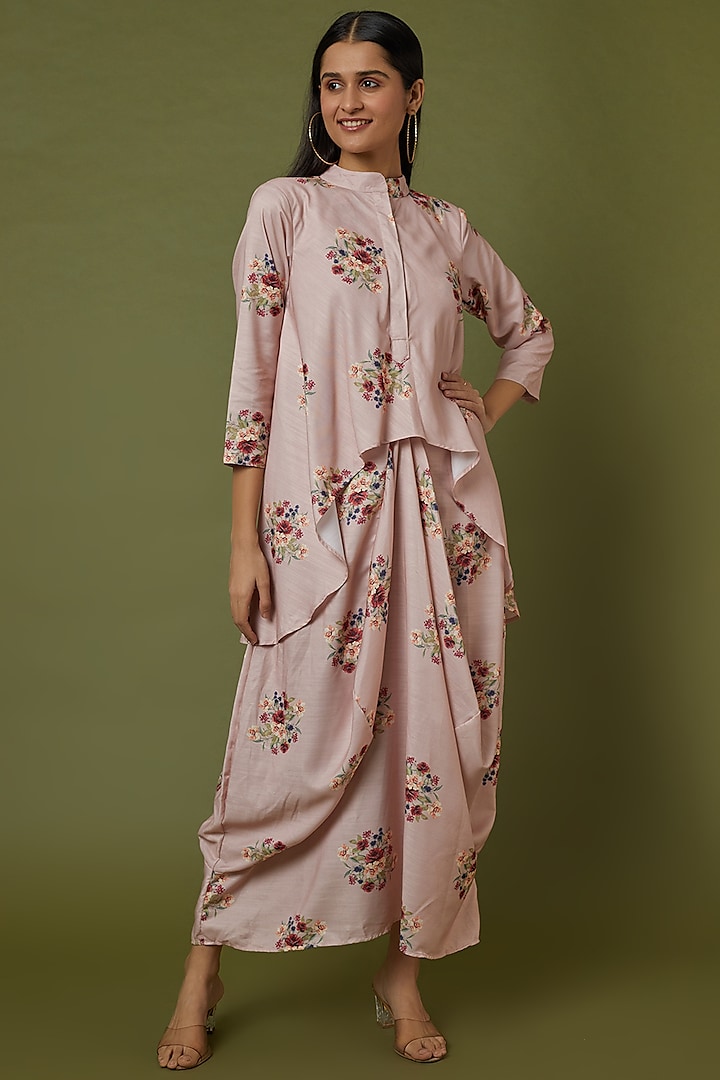 Carnation Pink Floral Printed Dress by Pasha at Pernia's Pop Up Shop