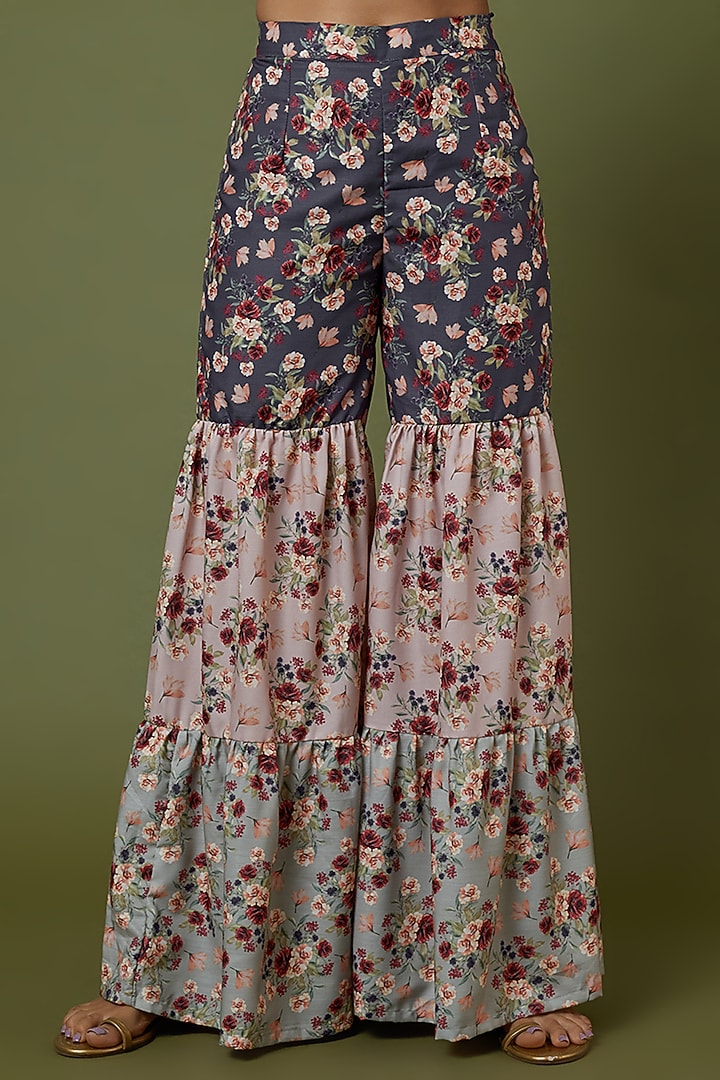 Multi-Colored Floral Printed Sharara Set by Pasha at Pernia's Pop Up Shop