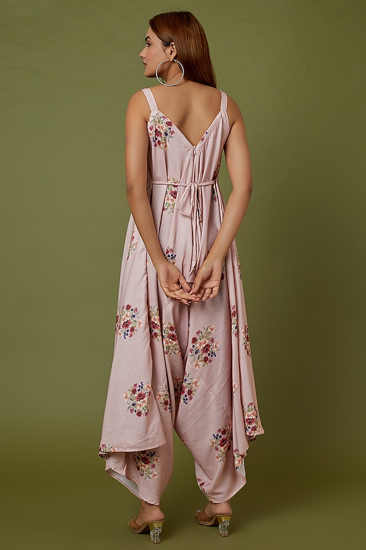 Carnation Pink Floral Printed Jumpsuit by Pasha at Pernia's Pop Up Shop