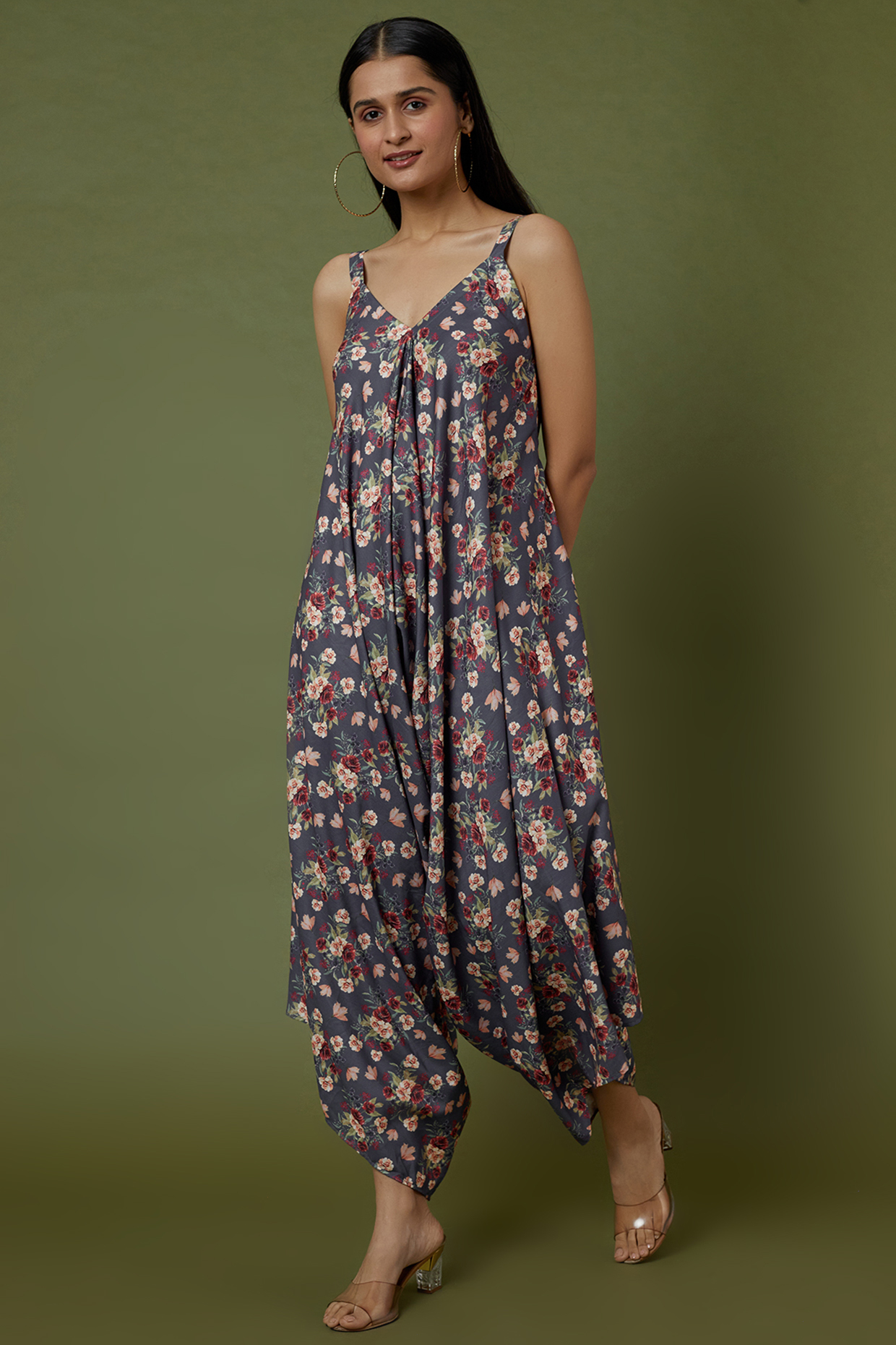 Black Drape One Shoulder Jumpsuit  PrettyLittleThing