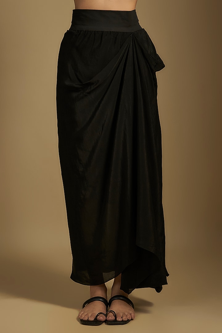 Black Organza Maal & Dori Work Kaftan Set by Prisho at Pernia's Pop Up Shop