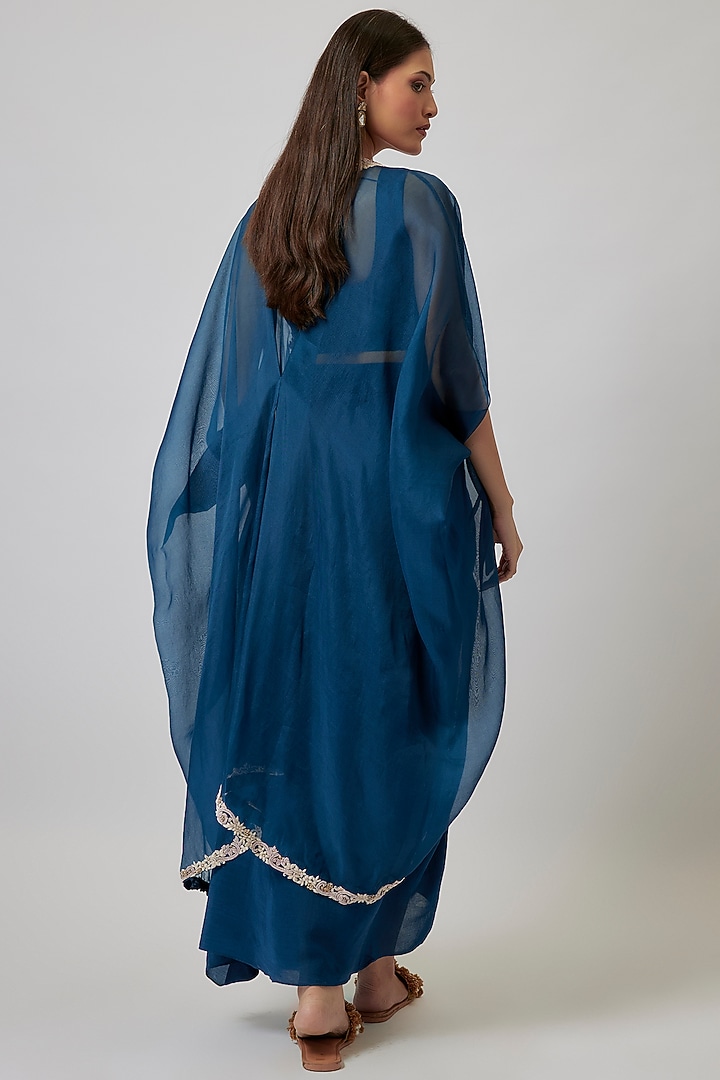 Blue Modal Satin Skirt Set by Prisho at Pernia's Pop Up Shop