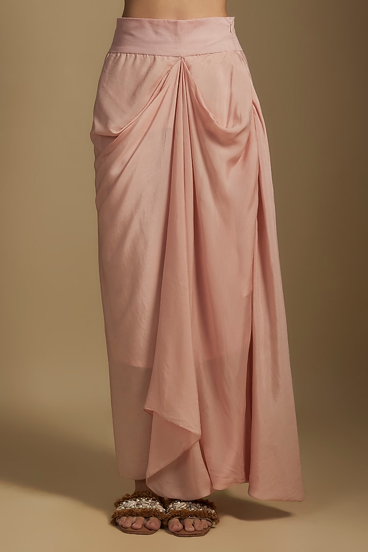 Flamingo Pink Organza Maal & Dori Work A-Line Kaftan Set by Prisho at Pernia's Pop Up Shop