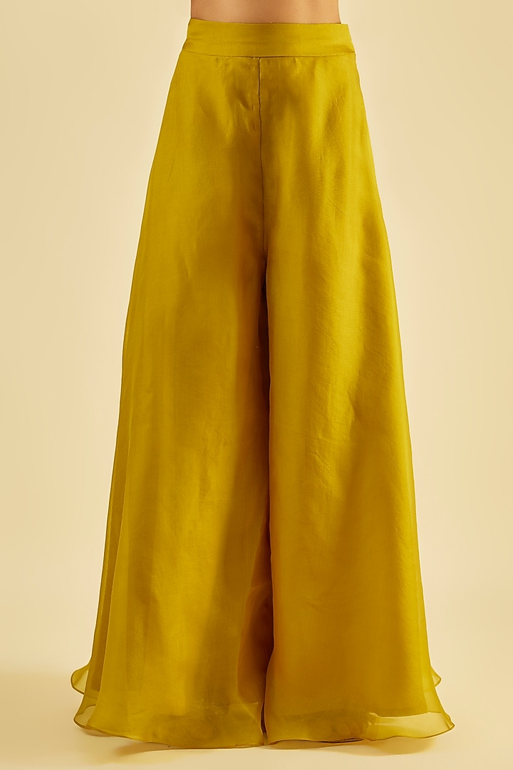 Mustard Silk Wedding Sharara Set by Prisho at Pernia's Pop Up Shop