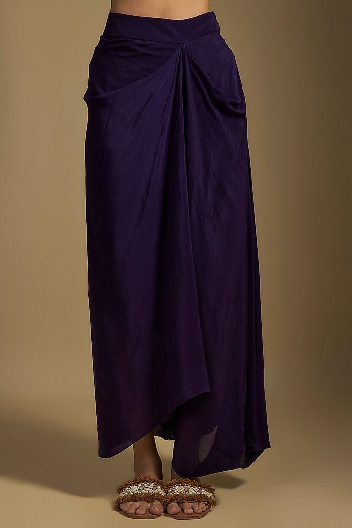 Dark Purple Organza Maal & Dori Work Jacket Set by Prisho at Pernia's Pop Up Shop