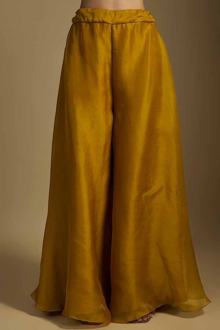 Mustard Silk Resham & Maal Work Kurta Set by Prisho at Pernia's Pop Up Shop