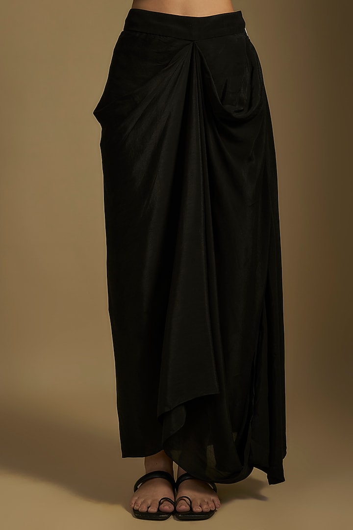 Black Organza Maal & Dori Work Jacket Set by Prisho at Pernia's Pop Up Shop