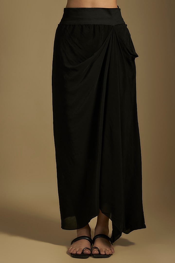 Black Organza Maal & Dori Work A-Line Kaftan Set by Prisho at Pernia's Pop Up Shop