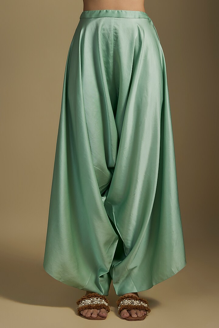 Aqua Organza Maal Work Cape Set by Prisho at Pernia's Pop Up Shop