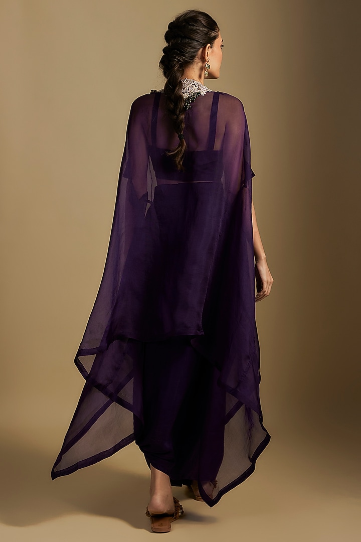 Black Organza Maal & Dori Work Jacket Set by Prisho at Pernia's Pop Up Shop
