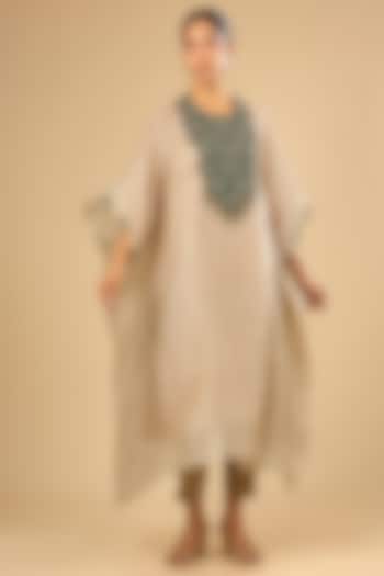 Champagne Crushed Tissue Kaftan Set by Prisho at Pernia's Pop Up Shop