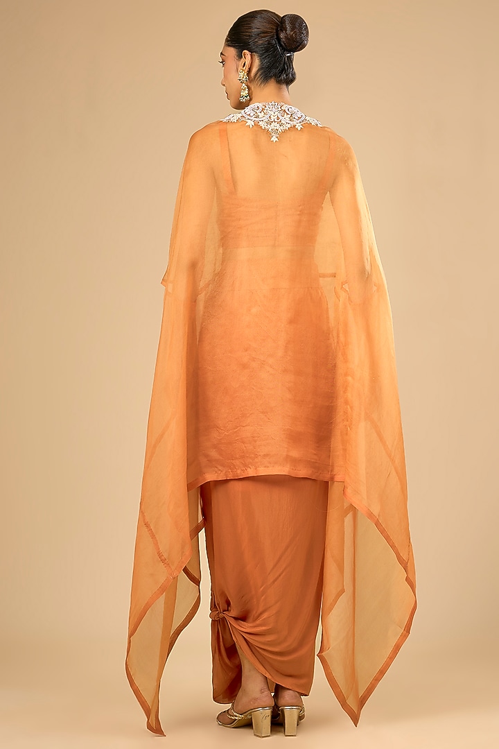 Rust Cotton Lycra Skirt Set by Prisho at Pernia's Pop Up Shop
