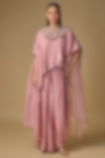 Dark Flamingo Modal Satin Skirt Set by Prisho at Pernia's Pop Up Shop