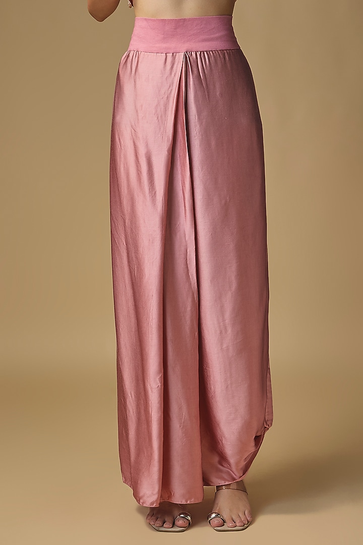 Dark Flamingo Modal Satin Skirt Set by Prisho at Pernia's Pop Up Shop