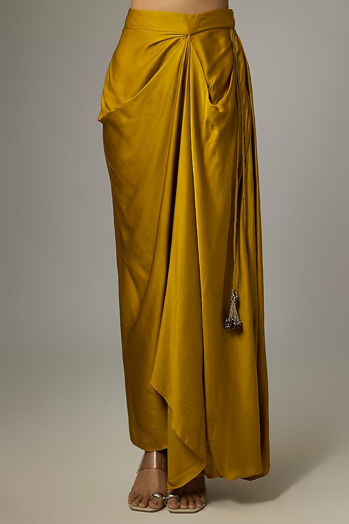 Mustard Silk Thread Work Jacket Set by Prisho at Pernia's Pop Up Shop