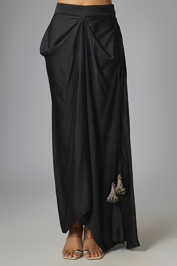 Black Silk Thread Work Jacket Set by Prisho at Pernia's Pop Up Shop