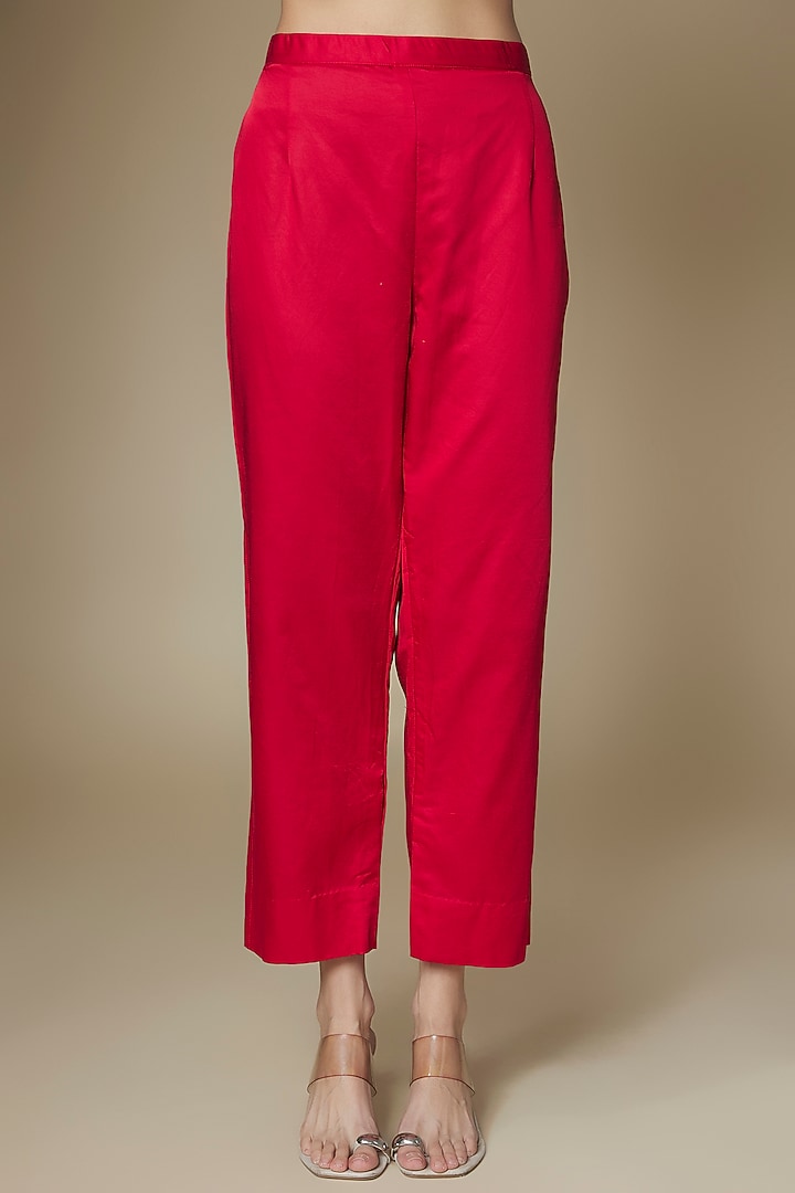 Red Silk Gota Work Kurta Set by Prisho at Pernia's Pop Up Shop