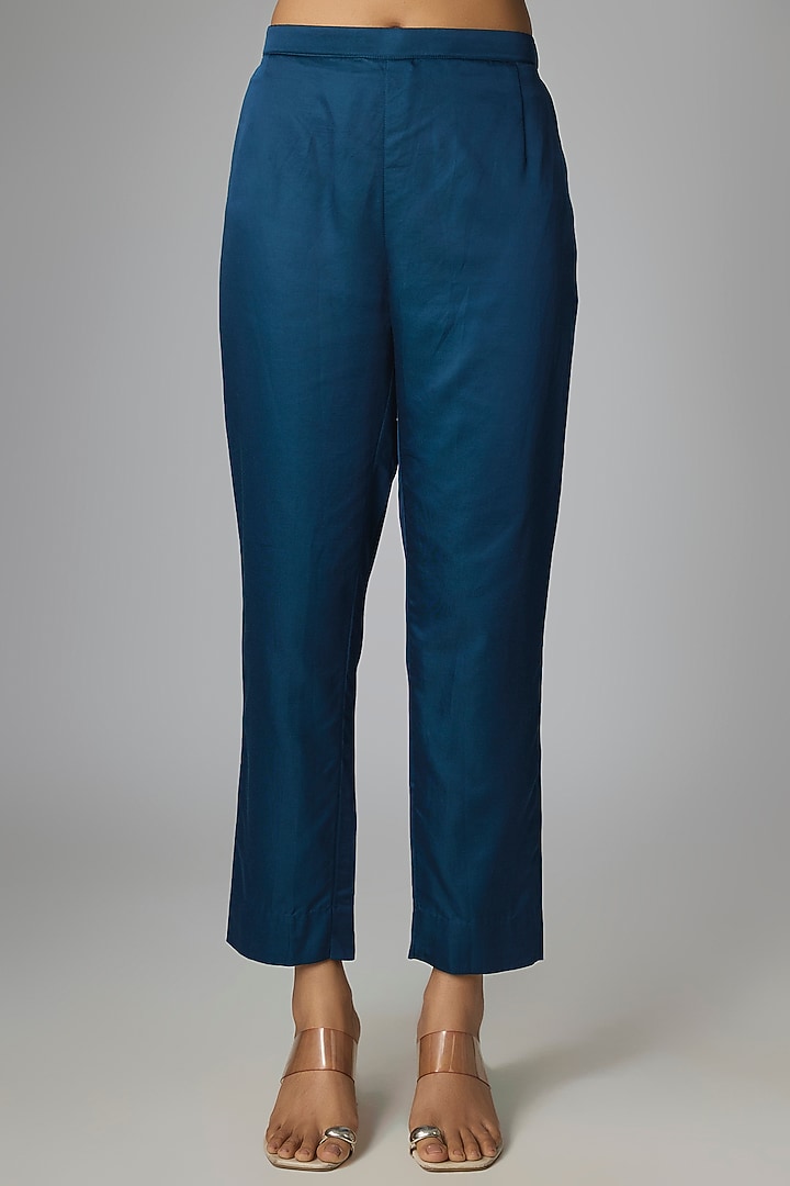 Blue Silk Gota Work Kurta Set by Prisho at Pernia's Pop Up Shop