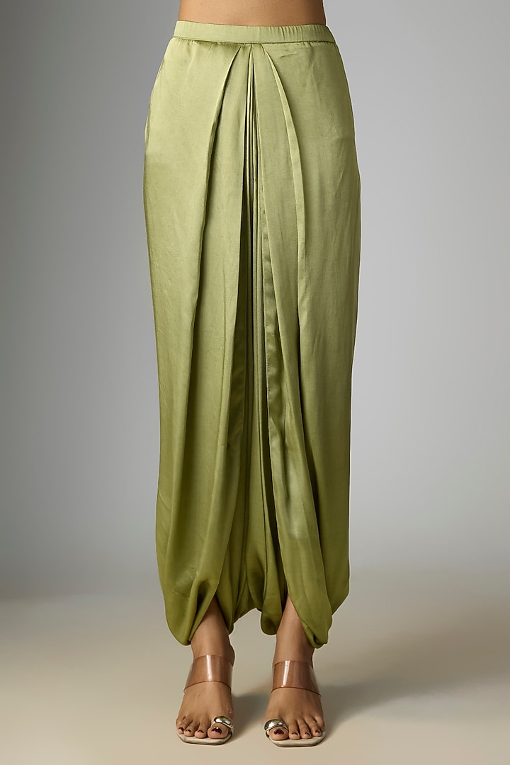 Sea Green Crushed Tissue Thread Work Kaftan Set by Prisho at Pernia's Pop Up Shop
