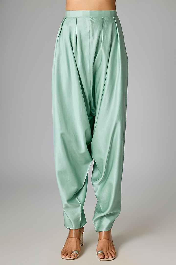 Aqua Silk Gota & Dori Work Kaftan Set by Prisho at Pernia's Pop Up Shop