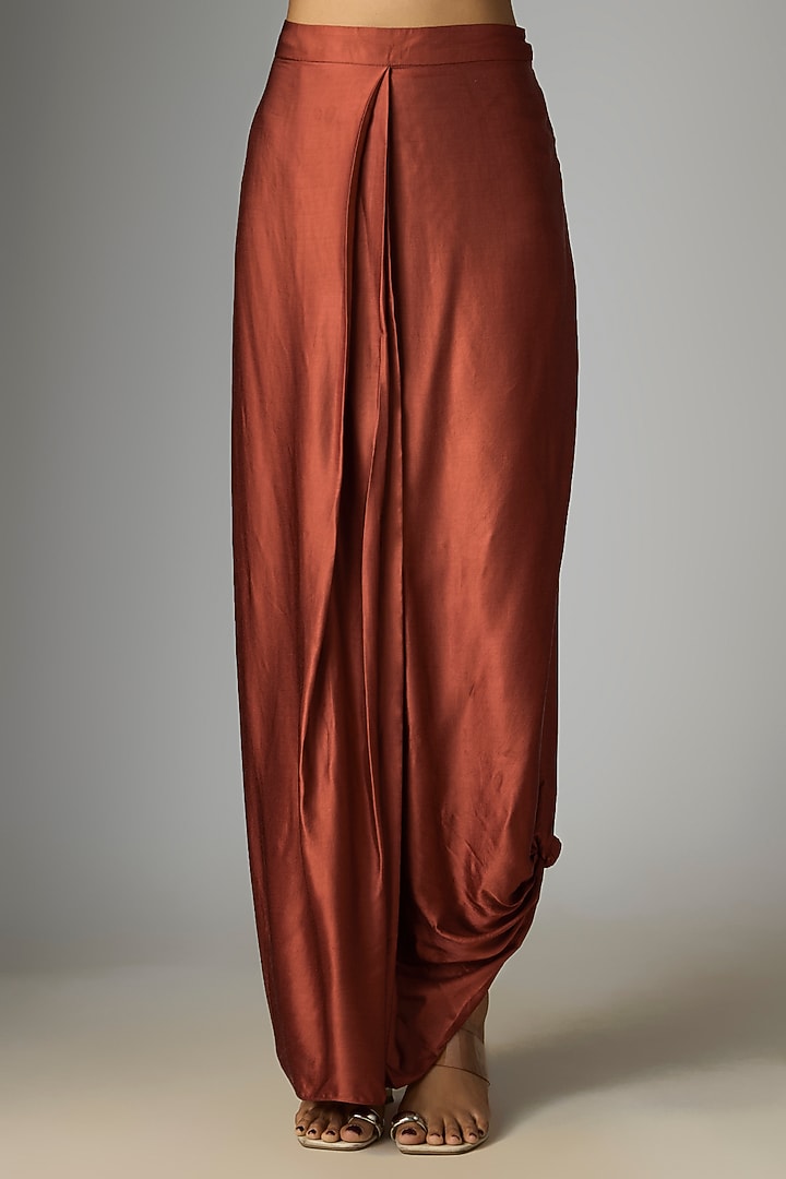 Deep Orange Silk Gota Work Umbrella Kaftan Set by Prisho at Pernia's Pop Up Shop